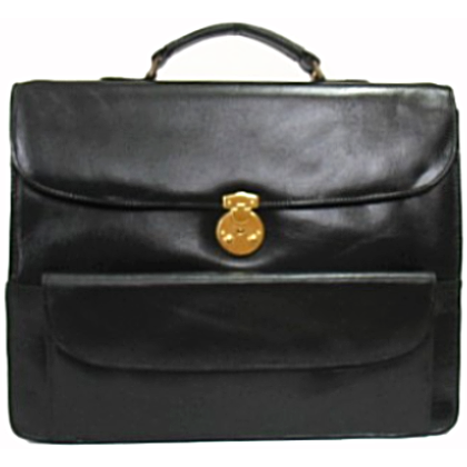 Leather Briefcase Triple Compartment Messenger 49984
